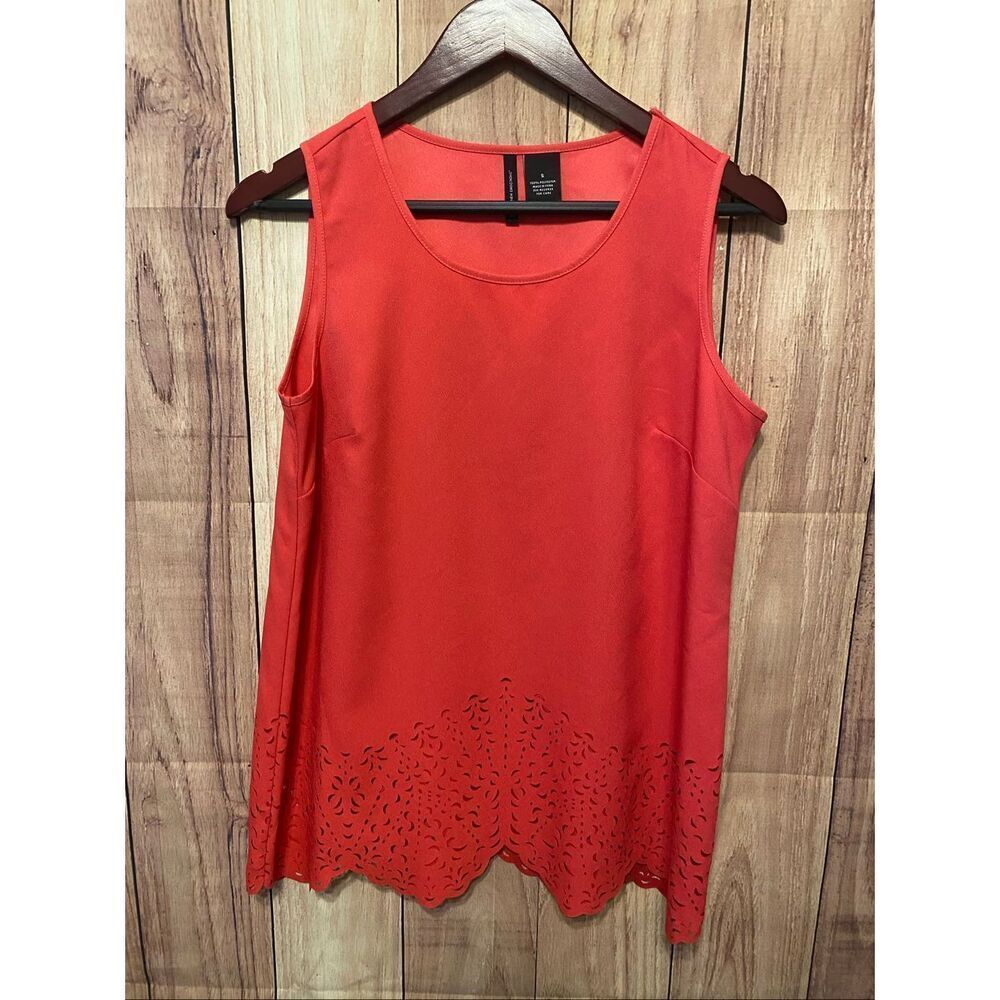 New Directions Pink NWT laser cut sleeveless shirt top guavatini pink